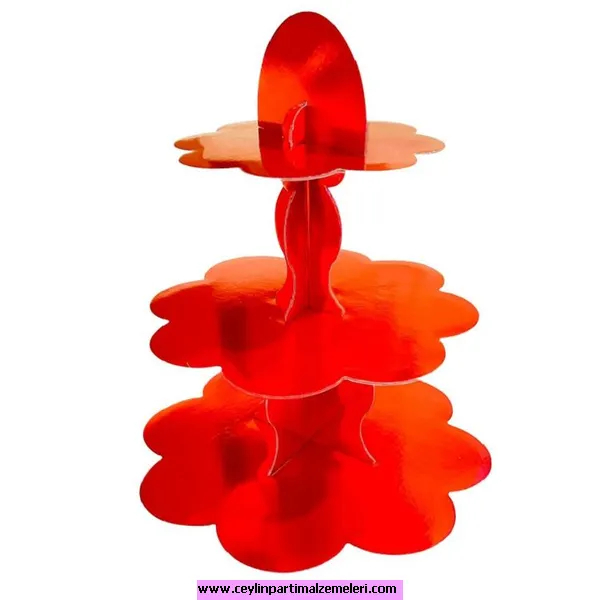 Kırmızı Cupcake Standı